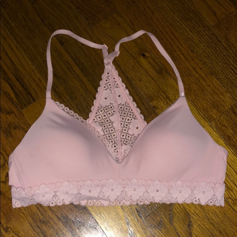 aerie padded pink lace bralette